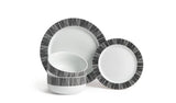 Habitat Black Dash 12 Piece Porcelain Dinner Set