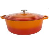 Habitat Cast Iron Oval Casserole Dish Orange 4.7L