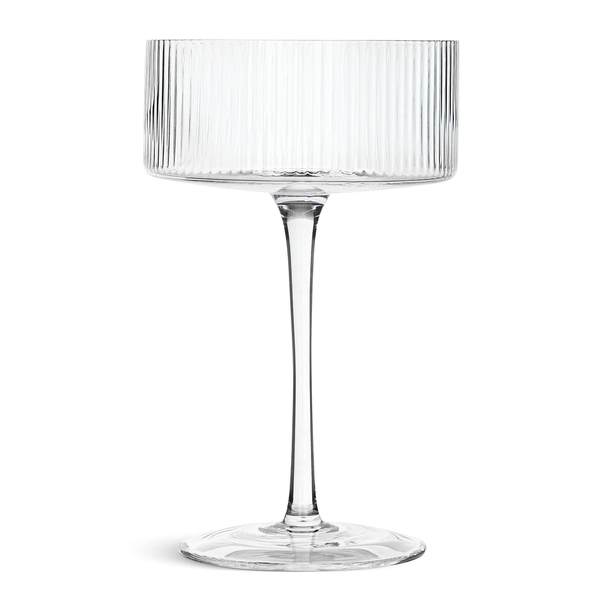 Habitat Clear Ribbed Champagne Coupe