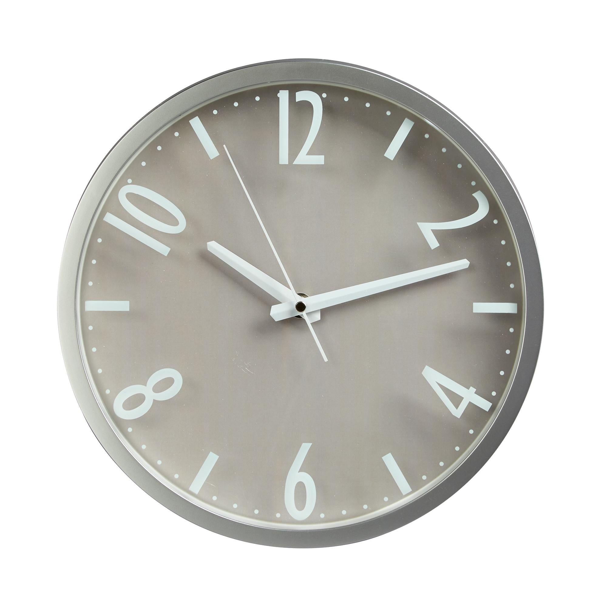 Habitat Contemporary Wall Clock - Silver