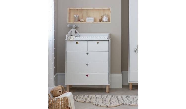 Habitat Eden 3+2 Chest Nursery Drawer &amp;amp; Changer Top -White