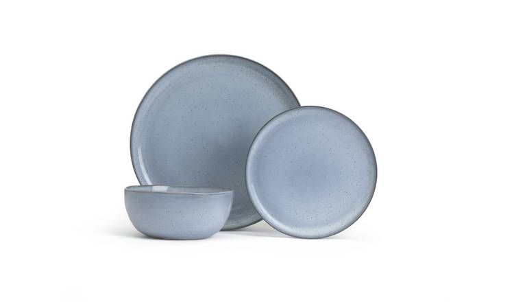 Habitat Evora 12 Piece Stoneware Dinner Set - Blue