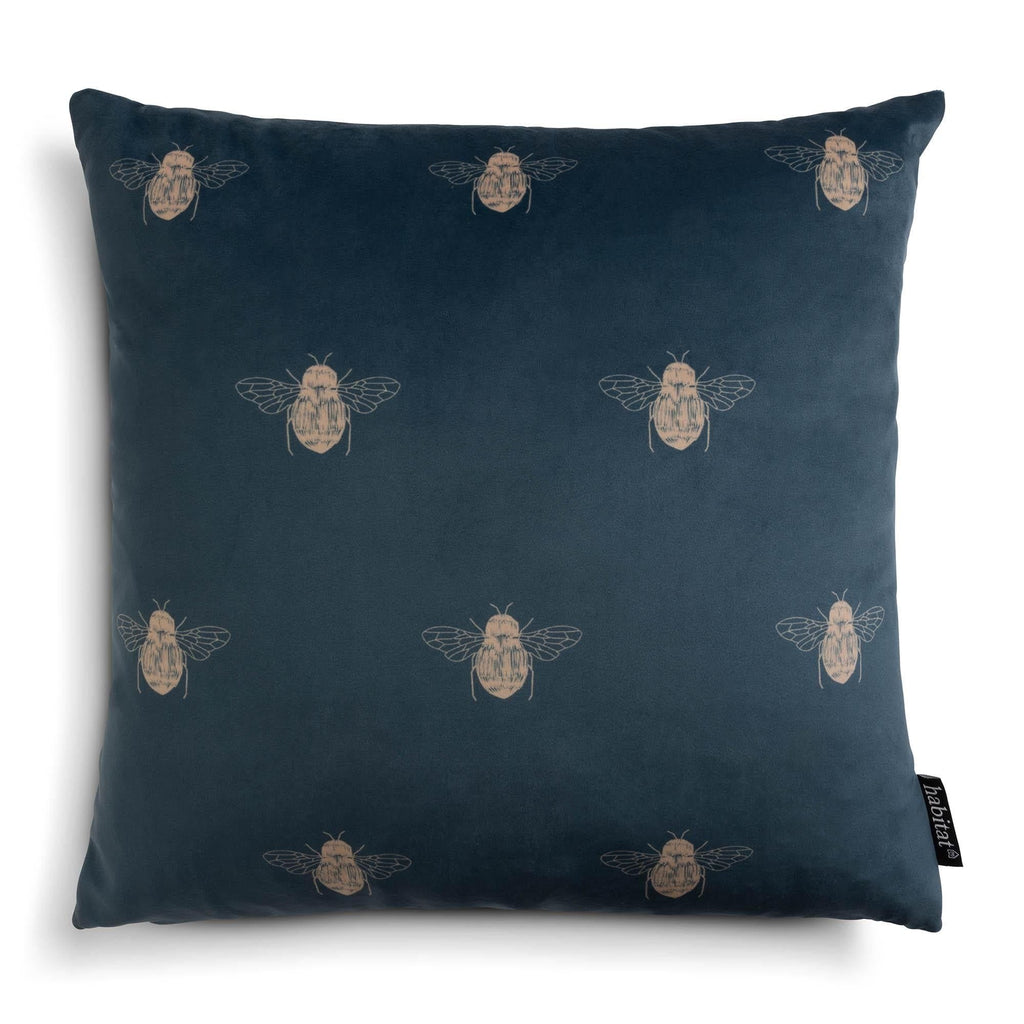 Habitat Gold Bee Printed Cushion Teal