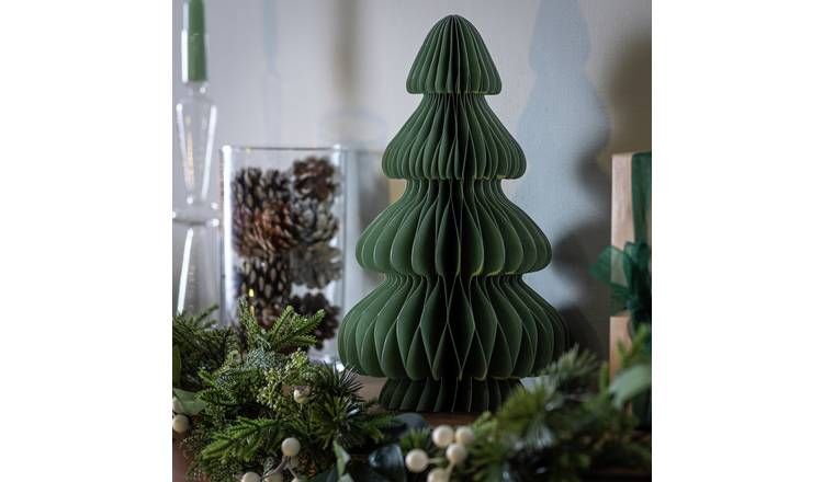 Habitat Large Green Paper Tree Christmas Decoration