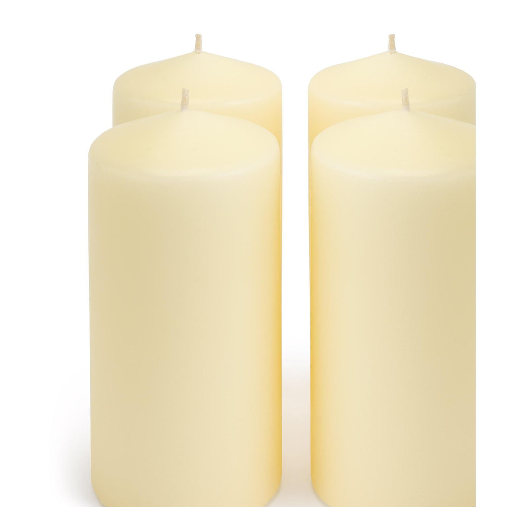 Habitat Large Pillar Candle Set - Ivory - Pack of 4