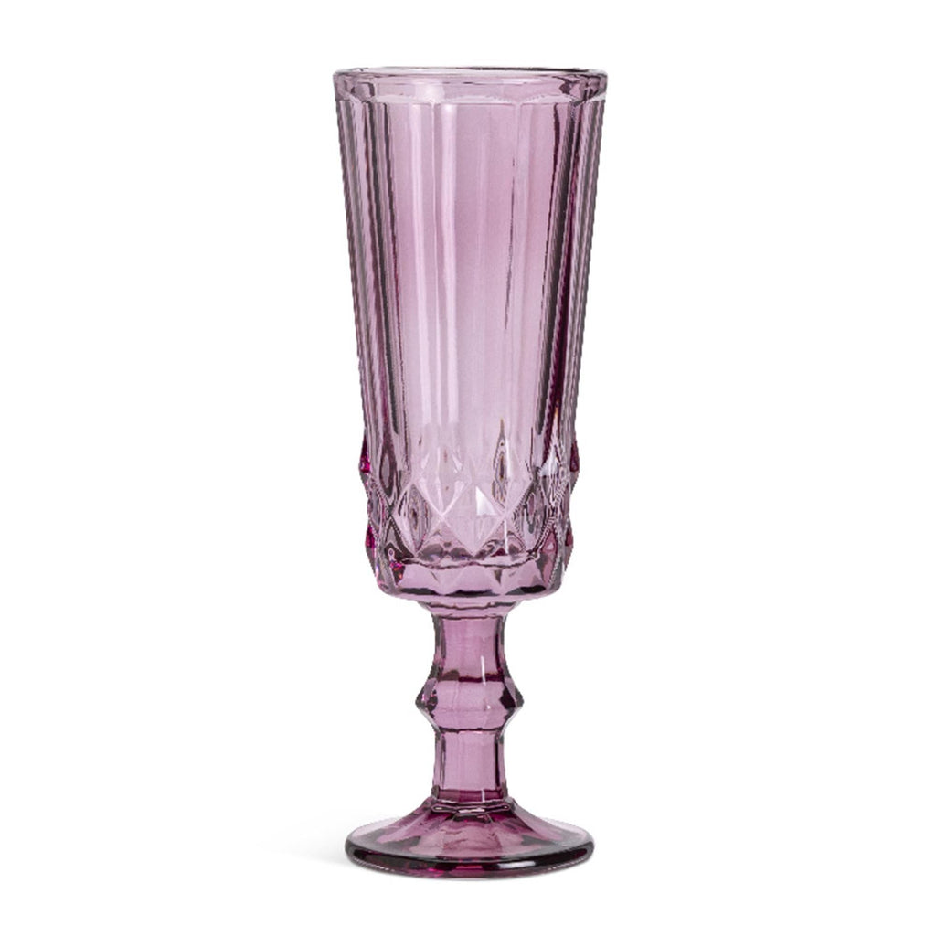 Habitat Plum Pressed Champagne Flute Glass