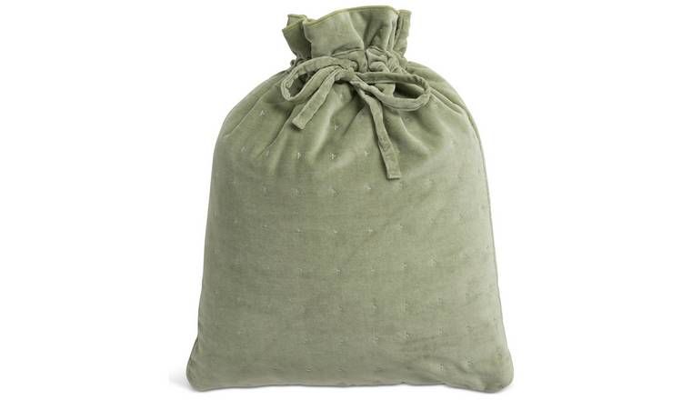 Habitat Sage Velvet Christmas Sack