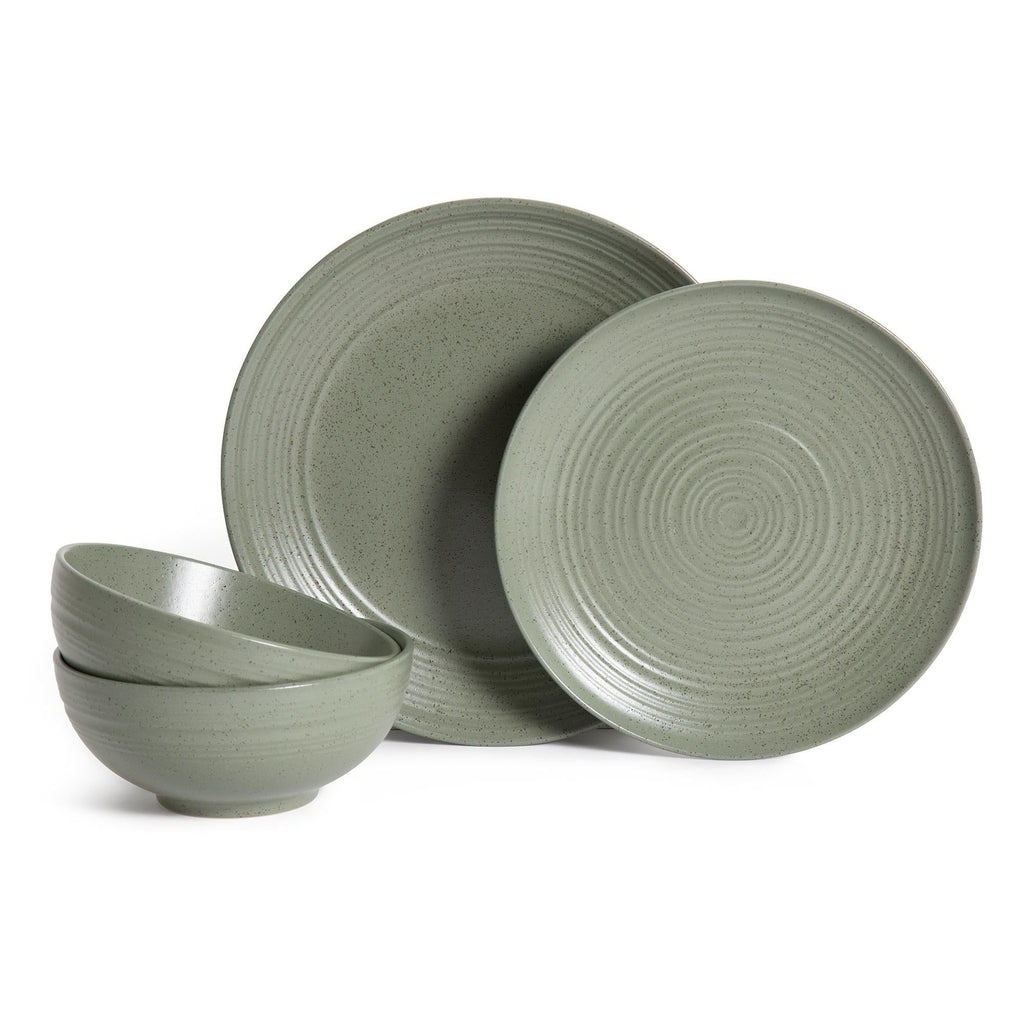 Habitat Textured Ripple Dinnerset Sage 12pc