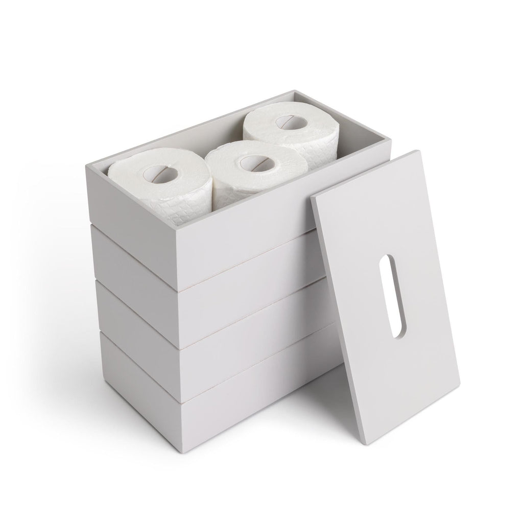 Habitat Tongue & Groove Toilet Roll Store Grey