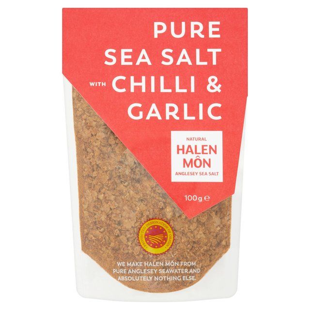 Halen Mon Chilli & Roasted Garlic Sea Salt PDO   100g