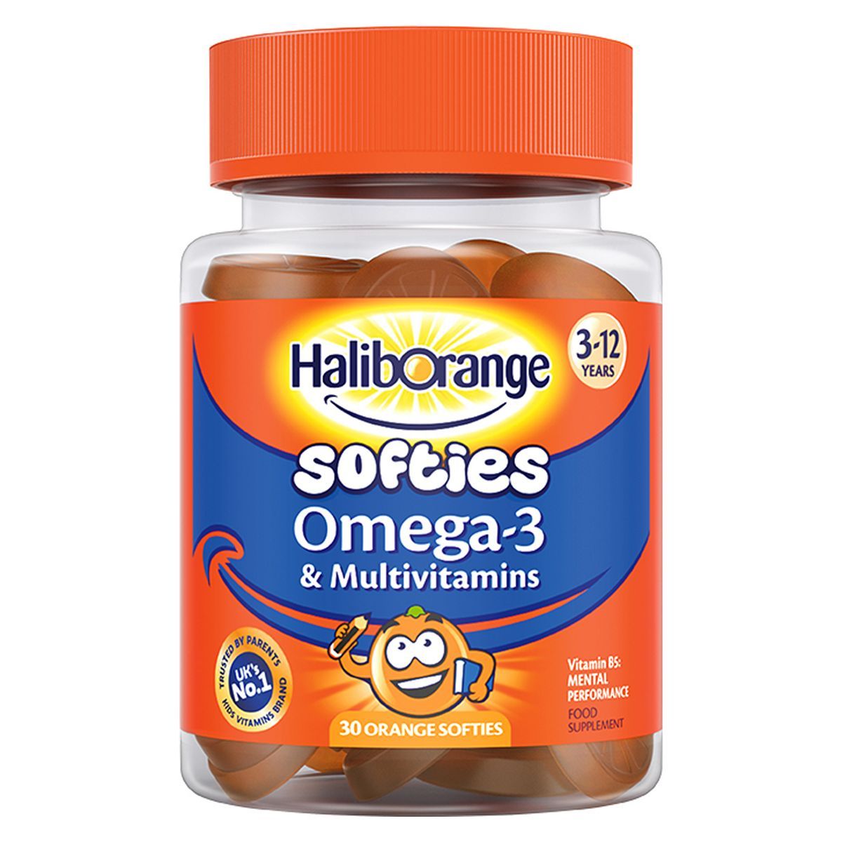 Haliborange 3-12 Years Omega-3 &amp;amp; Multivitamins - 30 Orange Softies