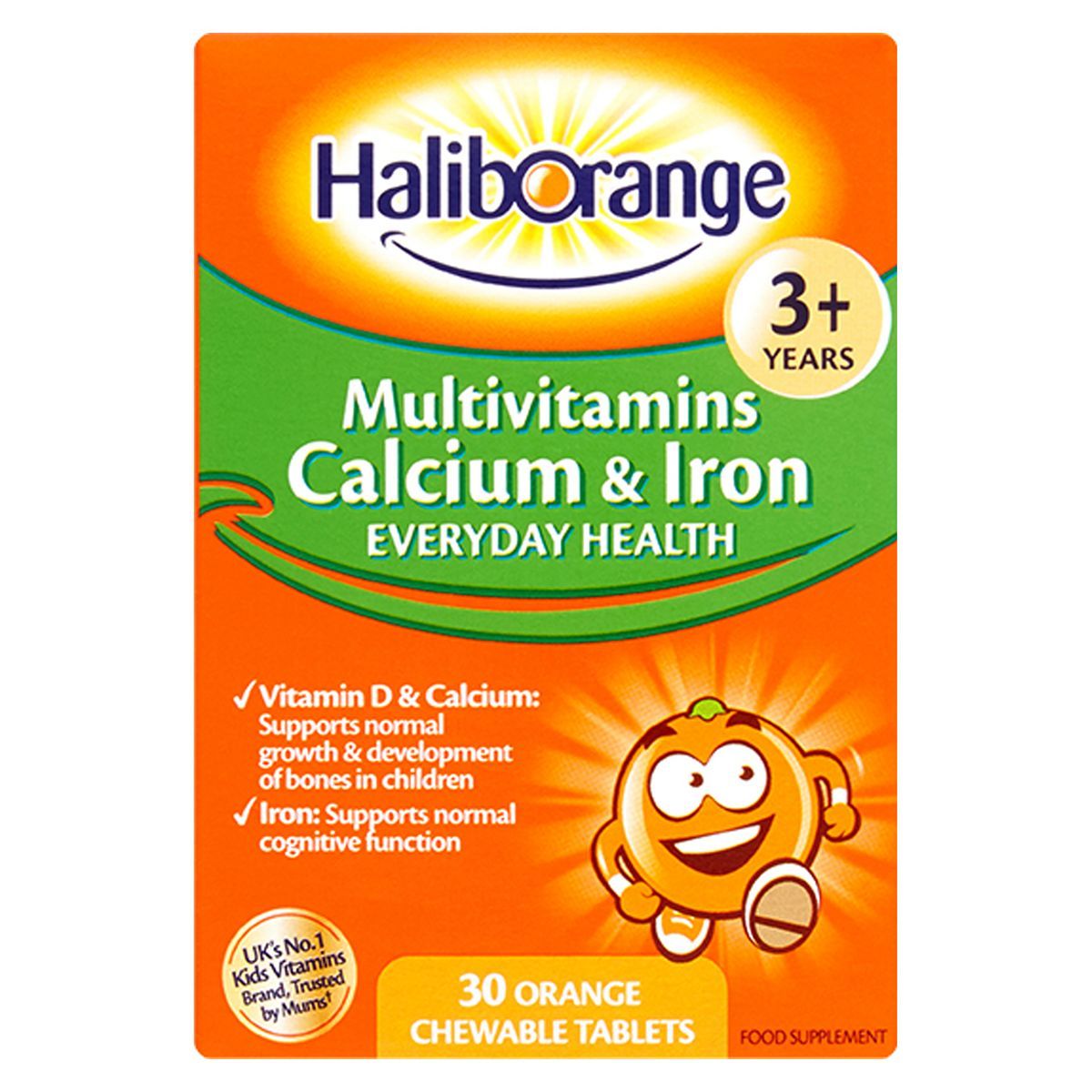 Haliborange Kids Multivitamins Calcium &amp;amp; Iron 3+yrs - 30 Orange Flavour Chewable Tablets