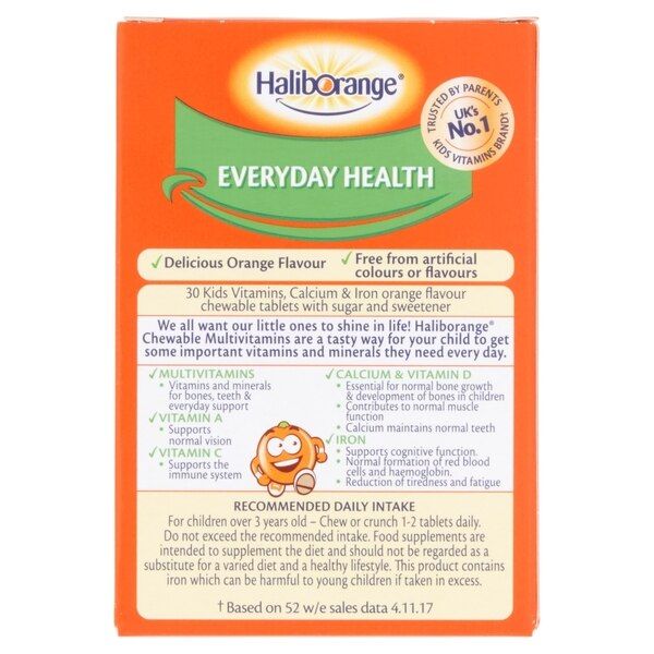 Haliborange Multivitamins Calcium&amp;amp;Iron Chewable - 30 Tablets