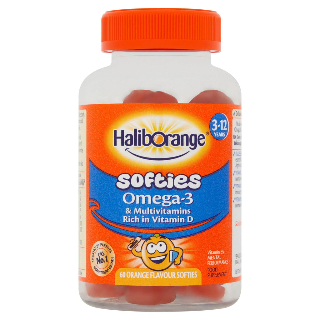 Haliborange Omega 3 & Multivitamins Orange Flavoured Softies, 3-12 Years x60