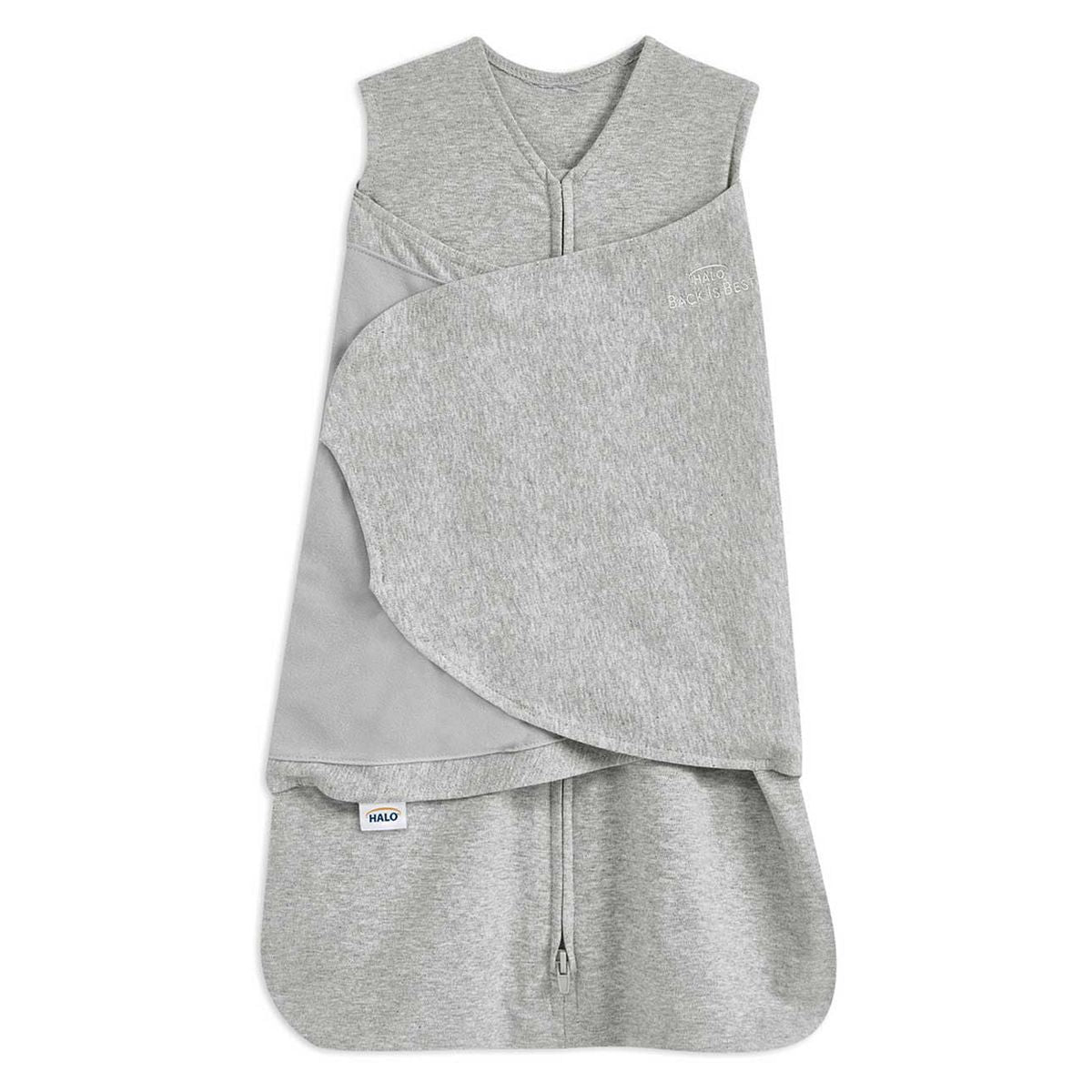 Halo SleepSack Swaddle 1.5 Tog, 100% Cotton, Heather Grey (3-6m)