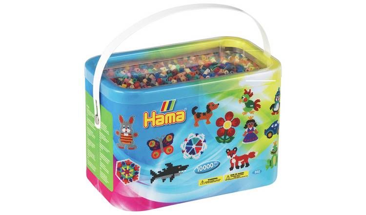 Hama 10K Beads In A Bucket &amp;amp; 5 Pegboard Craft Set