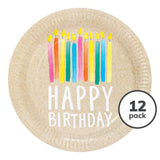 Happy Birthday Recyclable Paper Plates   12 per pack