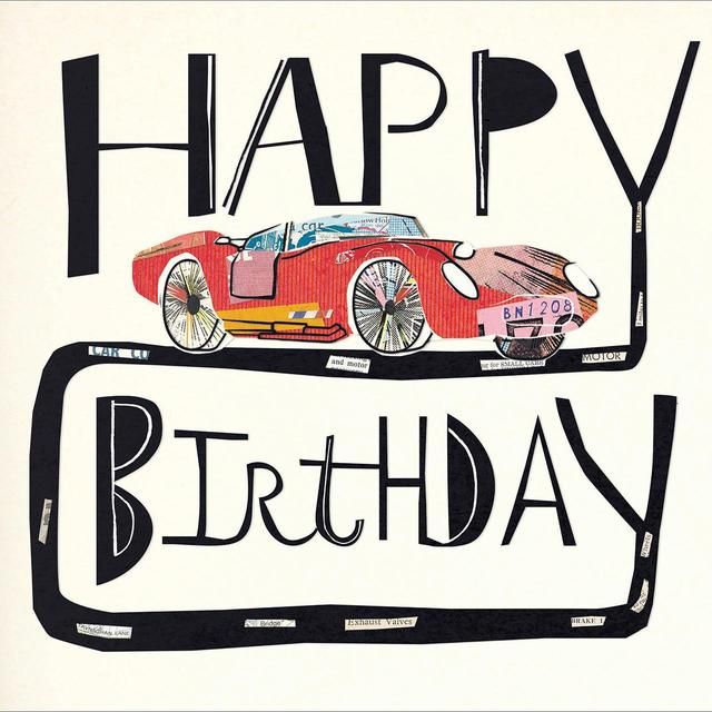 Happy Birthday Vintage Car Card