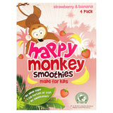 Happy Monkey Strawberry &amp;amp; Banana Kids Smoothie 4x180ml