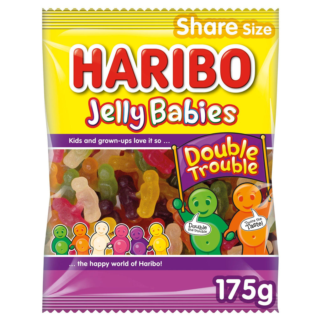 Haribo Jelly Babies Double Trouble Sweets Bag 175g