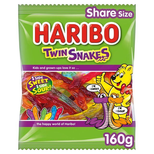 Haribo Twin Snakes Share Bag   160g