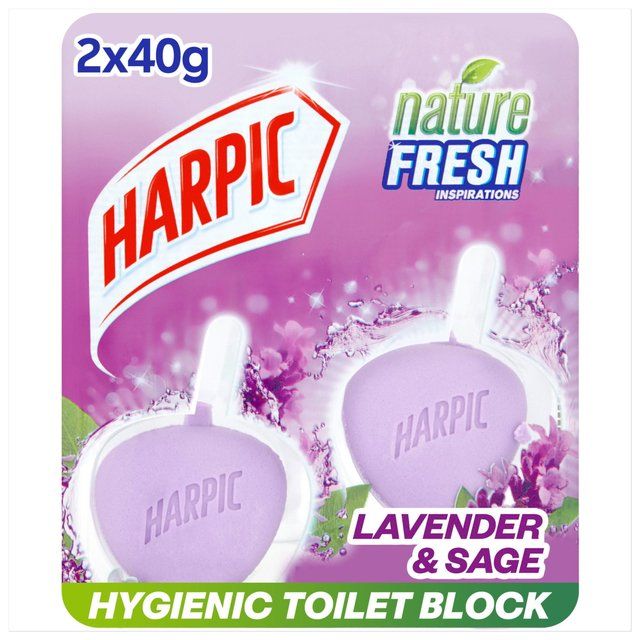 Harpic Active Fresh 6 Rim Block Lavender Toilet Cleaner   2 x 40g