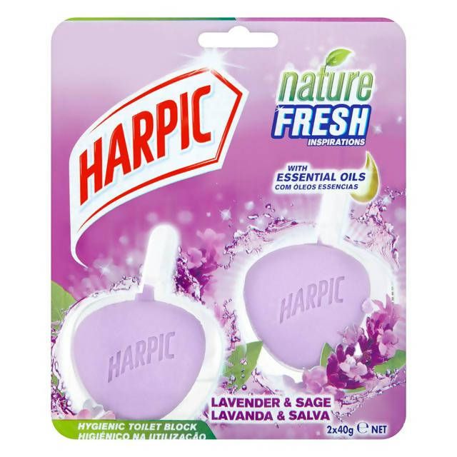 Harpic Active Fresh 6 Rim Block Toilet Cleaner Lavender Scent 2x40g