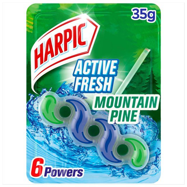 Harpic Fresh Power 6 Rim Block White &amp;amp; Shine Forest Dew Toilet Cleaner