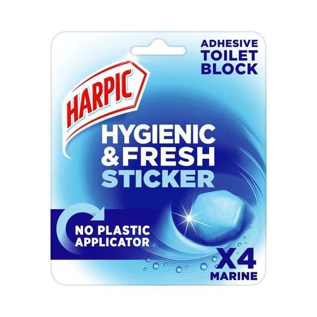 Harpic Hygienic &amp;amp; Fresh Marine Stickers Toilet Freshener   4 per pack