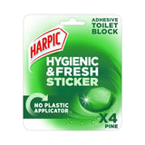 Harpic Hygienic &amp;amp; Fresh Pine Stickers Toilet Freshener   4 per pack