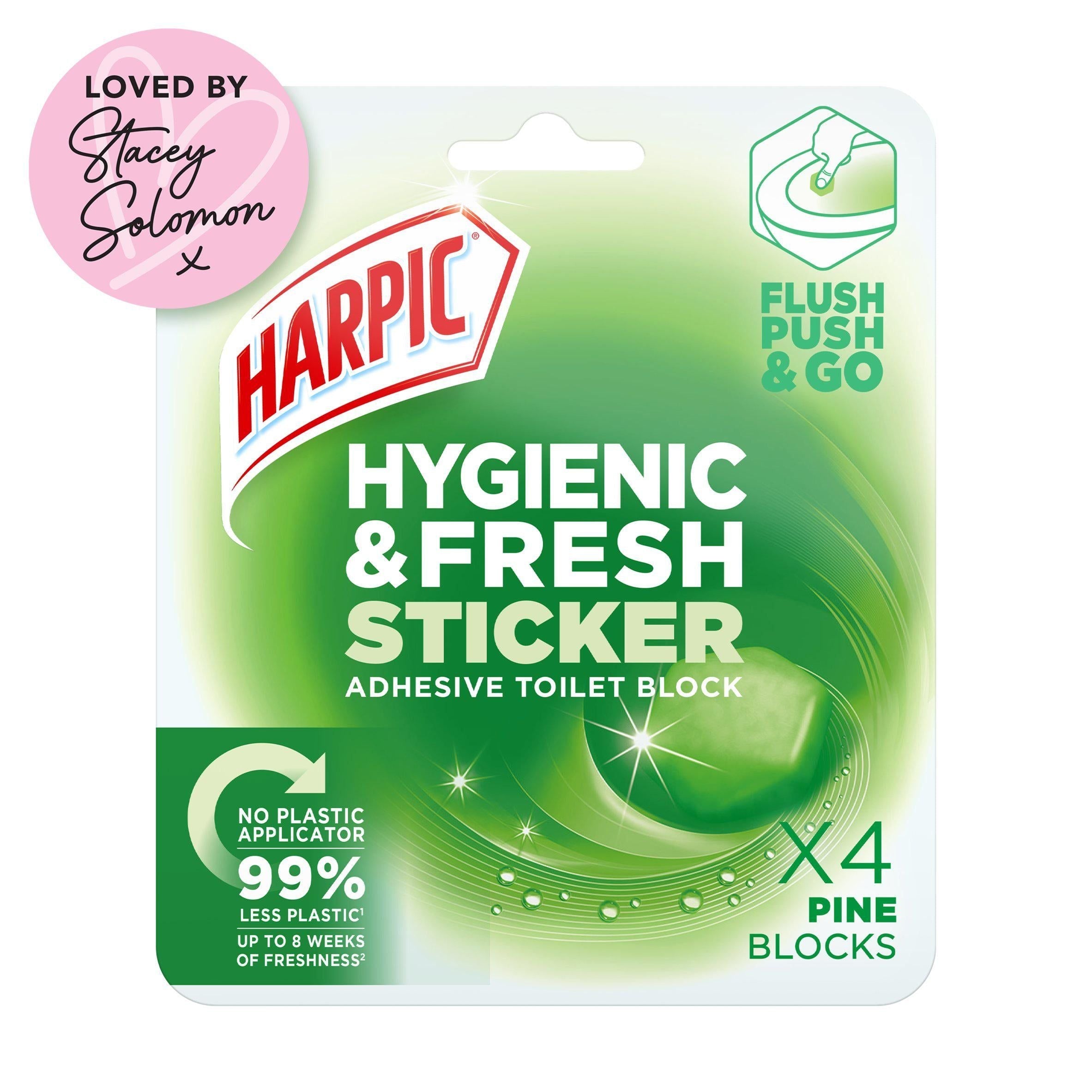 Harpic Hygienic &amp;amp; Fresh Pine Stickers Toilet Freshener