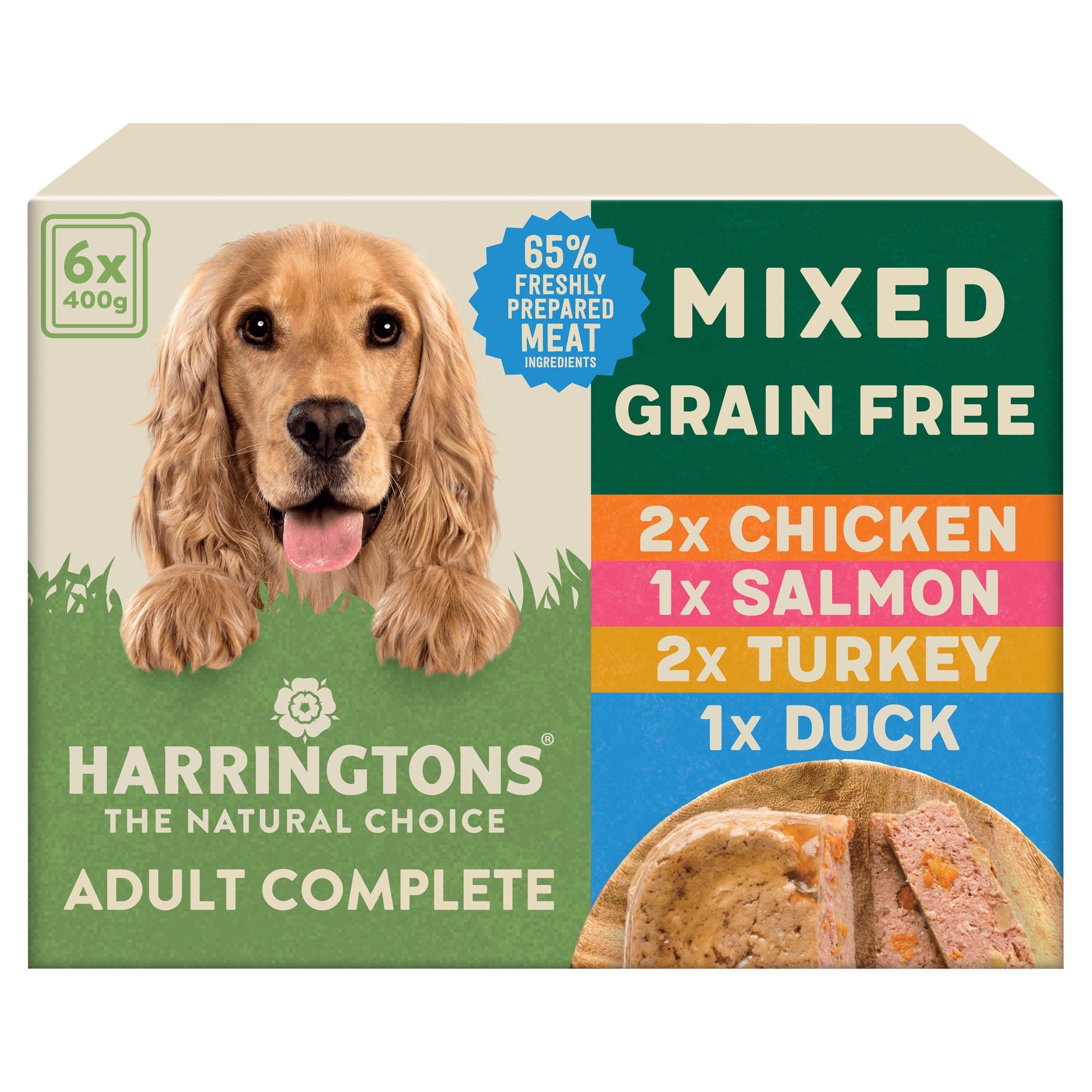 Harringtons Grain Free Mixed Selection Complete Adult Dog Food 6x400g