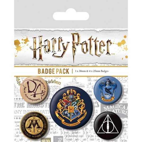 Harry Potter Hogwarts Badge Set (Pack of 5)