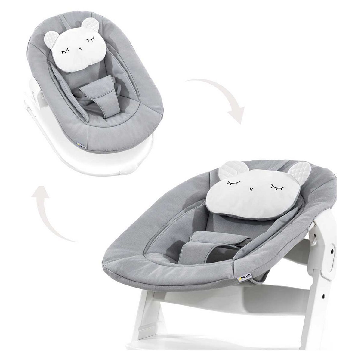 Hauck Alpha Bouncer 2 in 1 - Pastel Bear - Light Grey