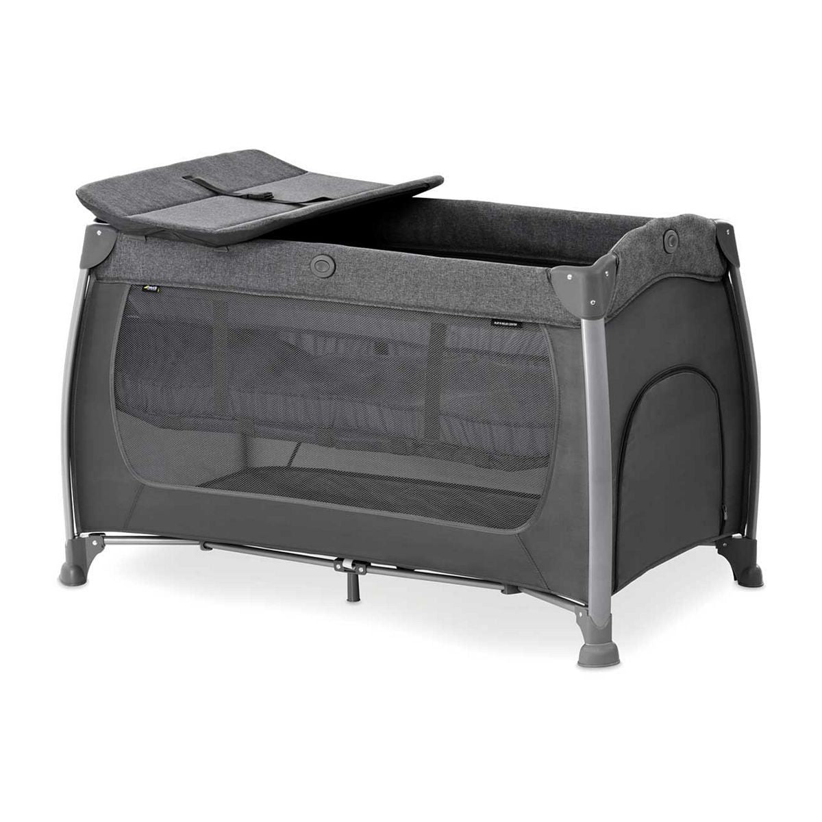 Hauck Play n Relax Centre Travel Cot Melange Charcoal