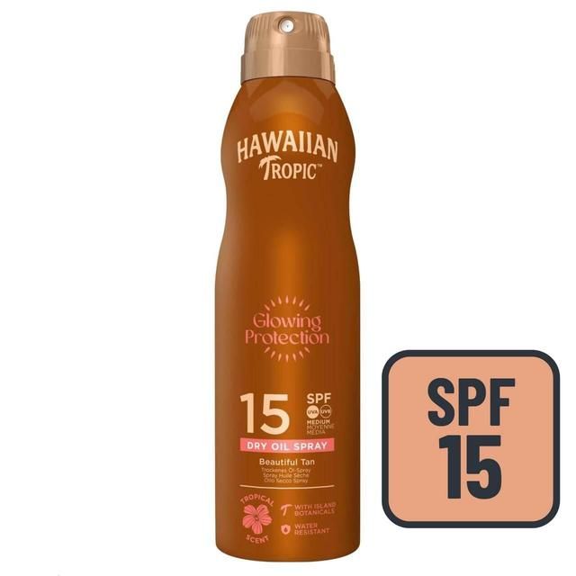 Hawaiian Tropic Protective SPF 15 Dry Oil Continuous Sunscreen Spray   200ml