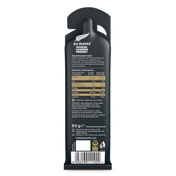 Healthspan Elite All Blacks Energy Gel, Citrus