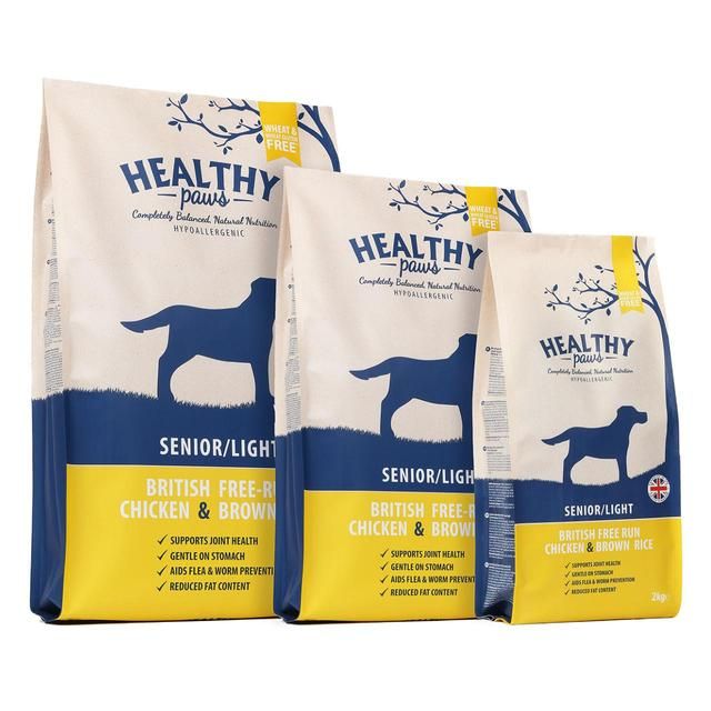 Healthy Paws British Free-Run Chicken &amp;amp; Brown Rice Senior/Light Dog Food   2kg