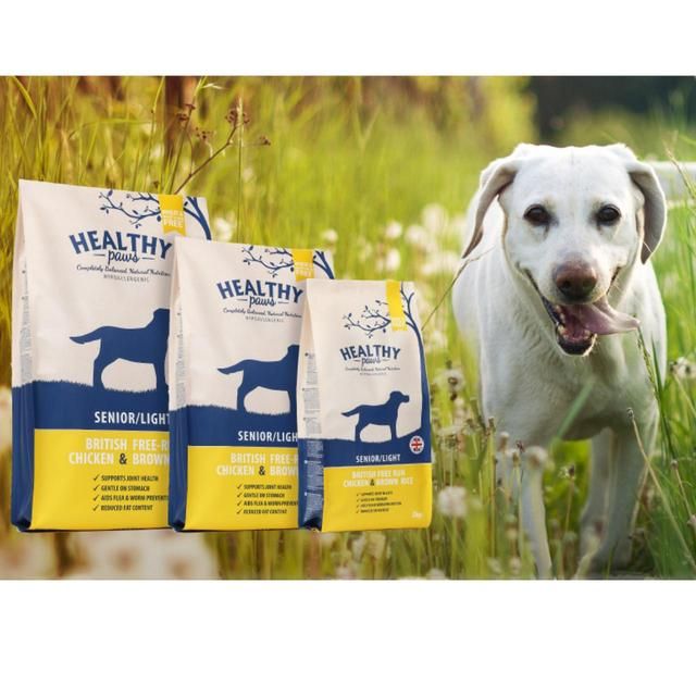 Healthy Paws British Free-Run Chicken &amp;amp; Brown Rice Senior/Light Dog Food   2kg