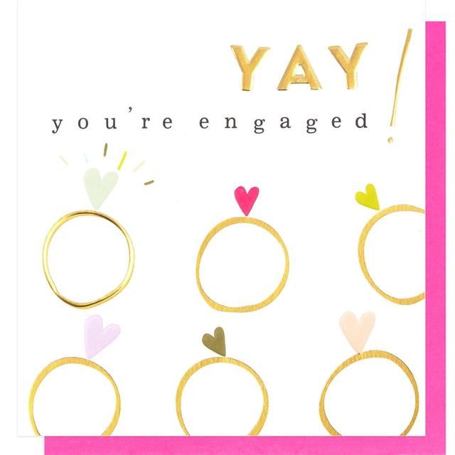 Heart Rings Engagement Card