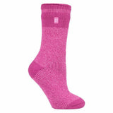 Heat Holders Ladies 2.3 TOG Thermal Winter Socks 4-8 UK AD Block Pink