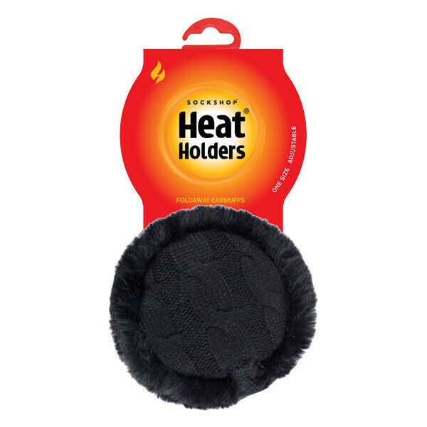 Heat Holders Ladies Knit Thermal Ear Muffs with Faux Fur