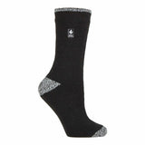Heat Holders Ladies Thick Warm Thermal Socks 4-8 UK Black / White H&amp;amp;T (Prague)