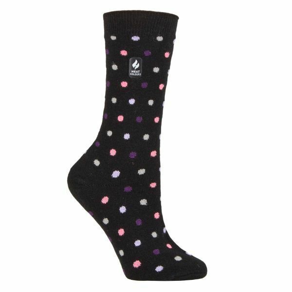 Heat Holders Ladies Ultra Lite Thermal Dress Socks 4-8 UK Black/ Purple (Nicosia)