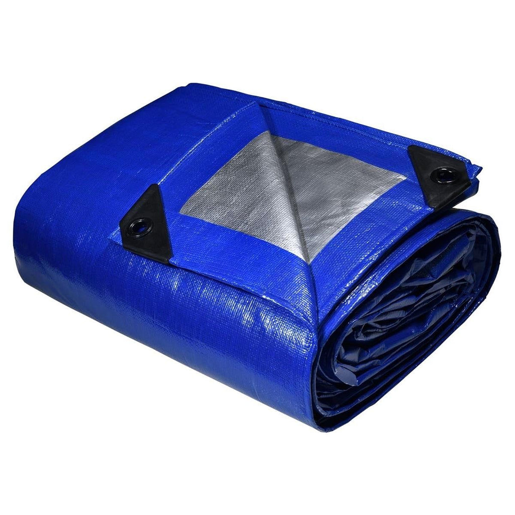 Heavy Duty Reversible Blue and Silver Tarpaulin, 2 Pack