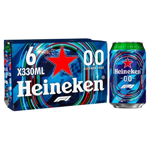 Heineken 0.0 Alcohol Free Beer Cans   6 x 330ml