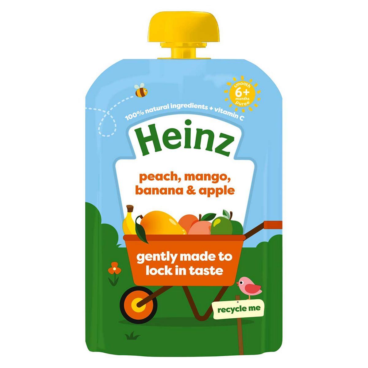 Heinz 6+ Months By Nature Peach, Mango, Banana &amp;amp; Apple 100g