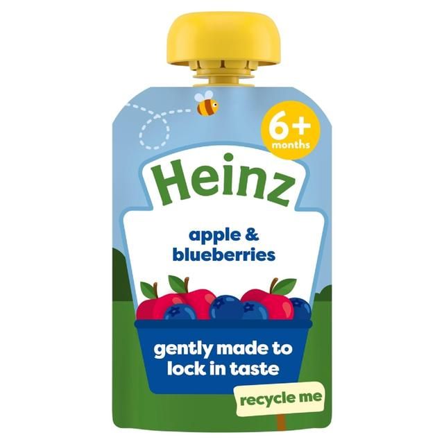 Heinz Apple &amp;amp; Blueberries Baby Food Fruit Pouch 6+ Months    100g