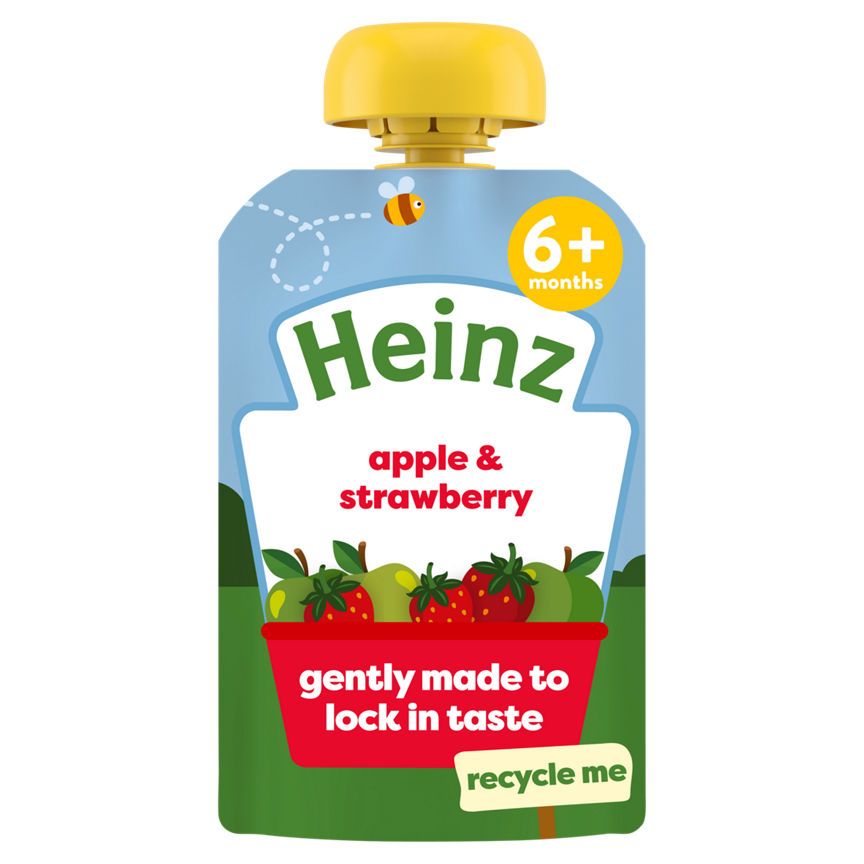 Heinz Apple &amp;amp; Strawberry Baby Food Fruit Pouch 6+ Months