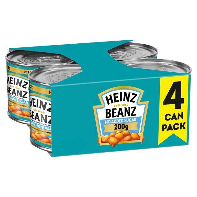 Heinz Baked Beans in Tomato Sauce - No Added Sugar   4 x 200g